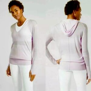 NWT Athleta Enlighten Lilac Tencel/Lyocell Silk Hooded Thin Sweater

 Size S